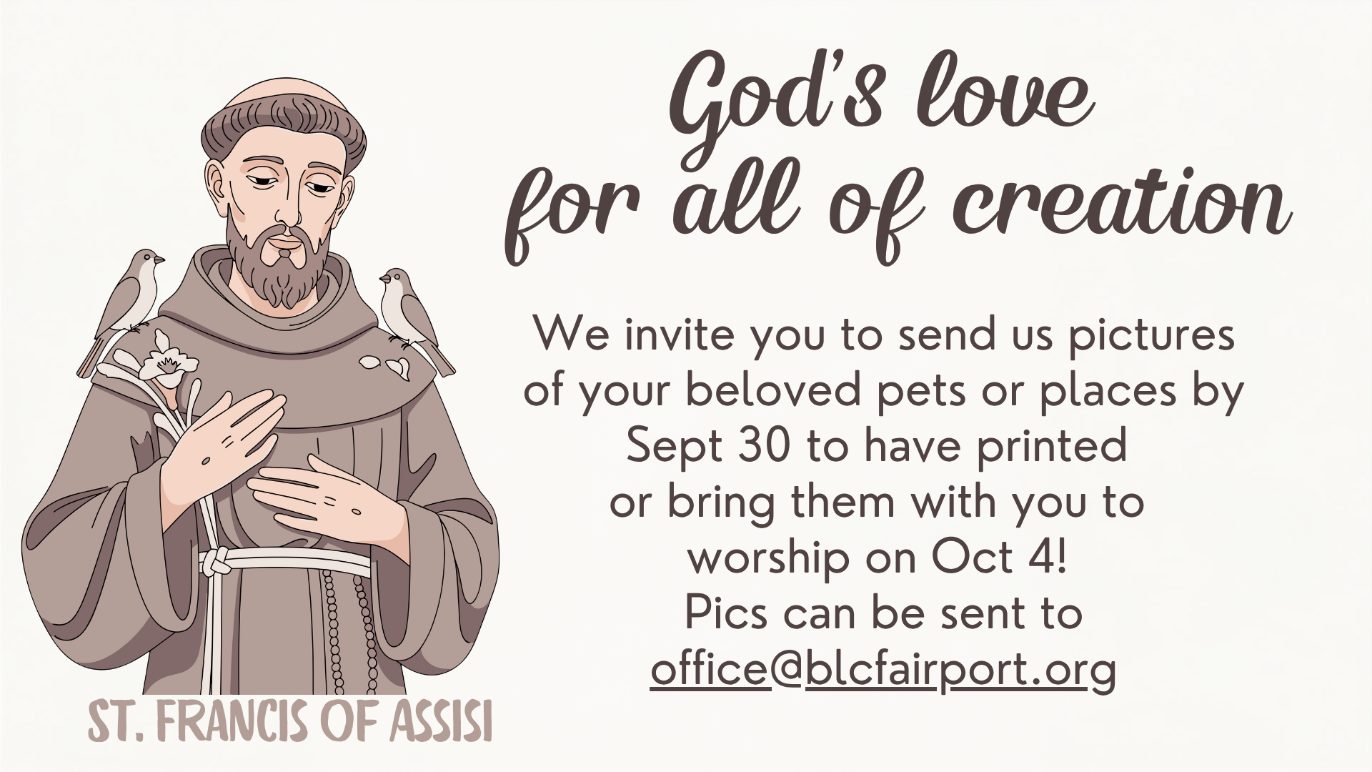 Oct 4 St Francis | Bethlehem Lutheran Church